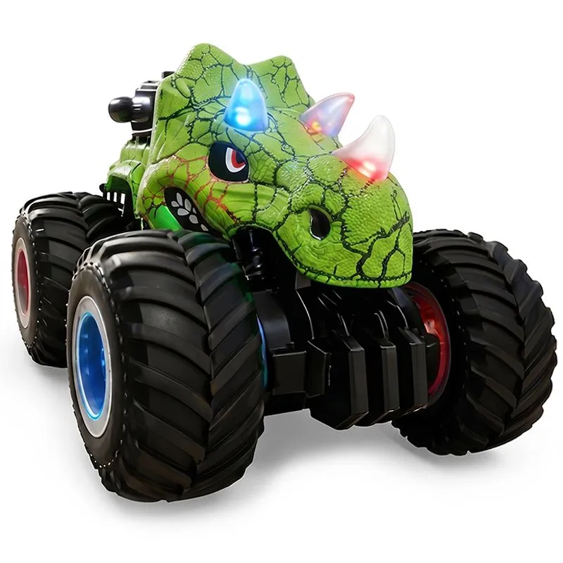 Stunt Lights Green Triceratops Remote Controlled Car Drift RC Cars Kids Toy