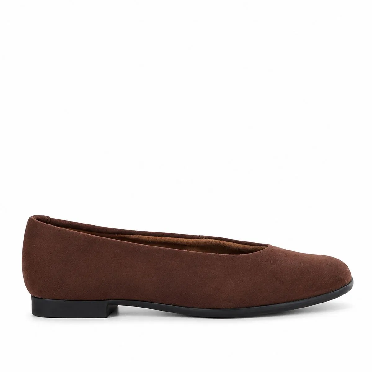 Froggie Women's Flat Pump Shoe-Brown Suede - 13004