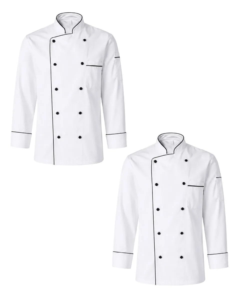 The Chef Collection - White Cotton Twill Executive Chef Jackets - 2 Pack