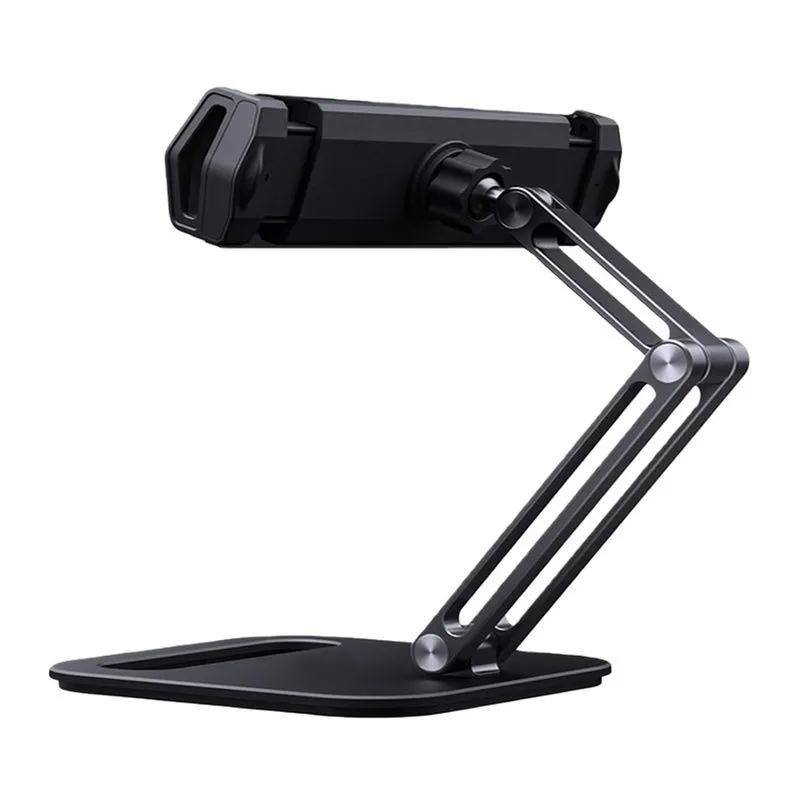 Adjustable Aluminum Tablet Stand with 360 Rotatable Clamp - Black