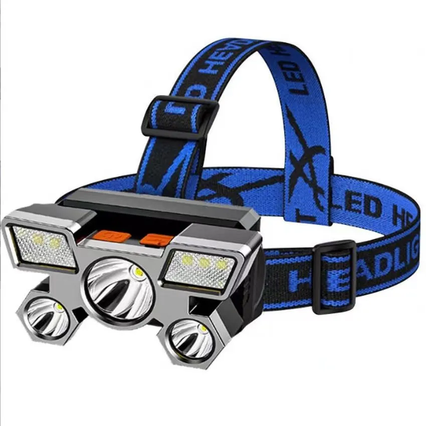5 LED Rechargeable Ultra Bright Long-Range Outdoor Waterproof Headlamp