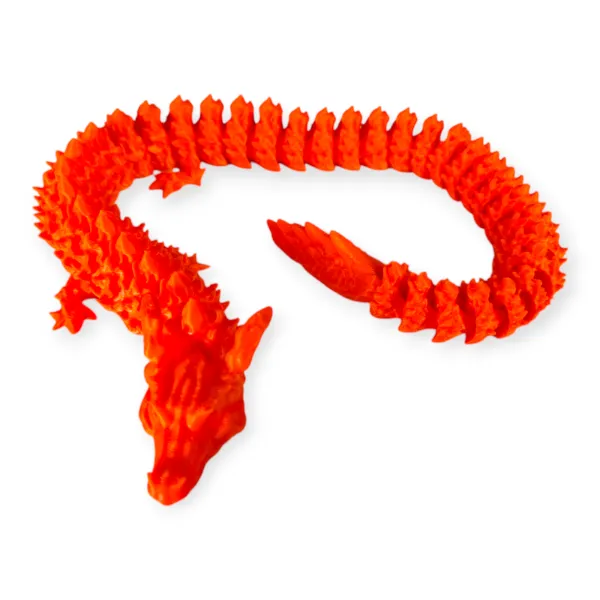 3D Realistic Dragon Action Figure Ornamental Toy - Orange