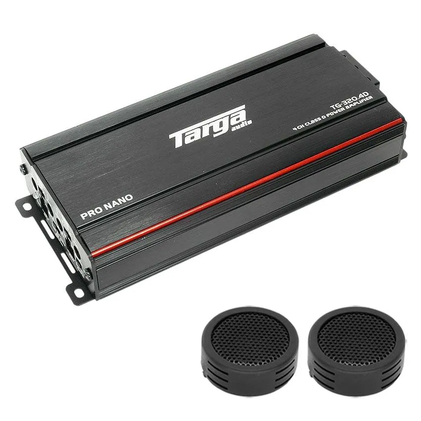 Targa TG-320.4D Nano Pro Series 400w 4 Channel Amplifier & Evo Tweeters