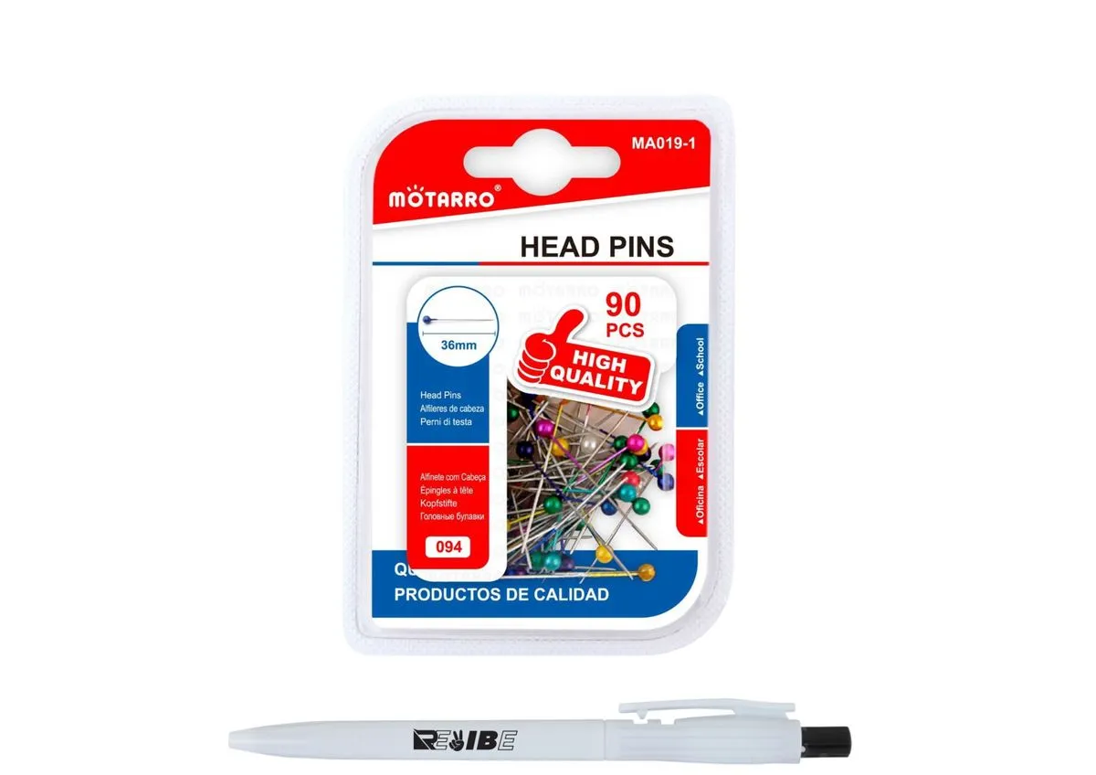 90pcs Knitting Art Needles Straight Push Pins Headpins With ReVibe Pen