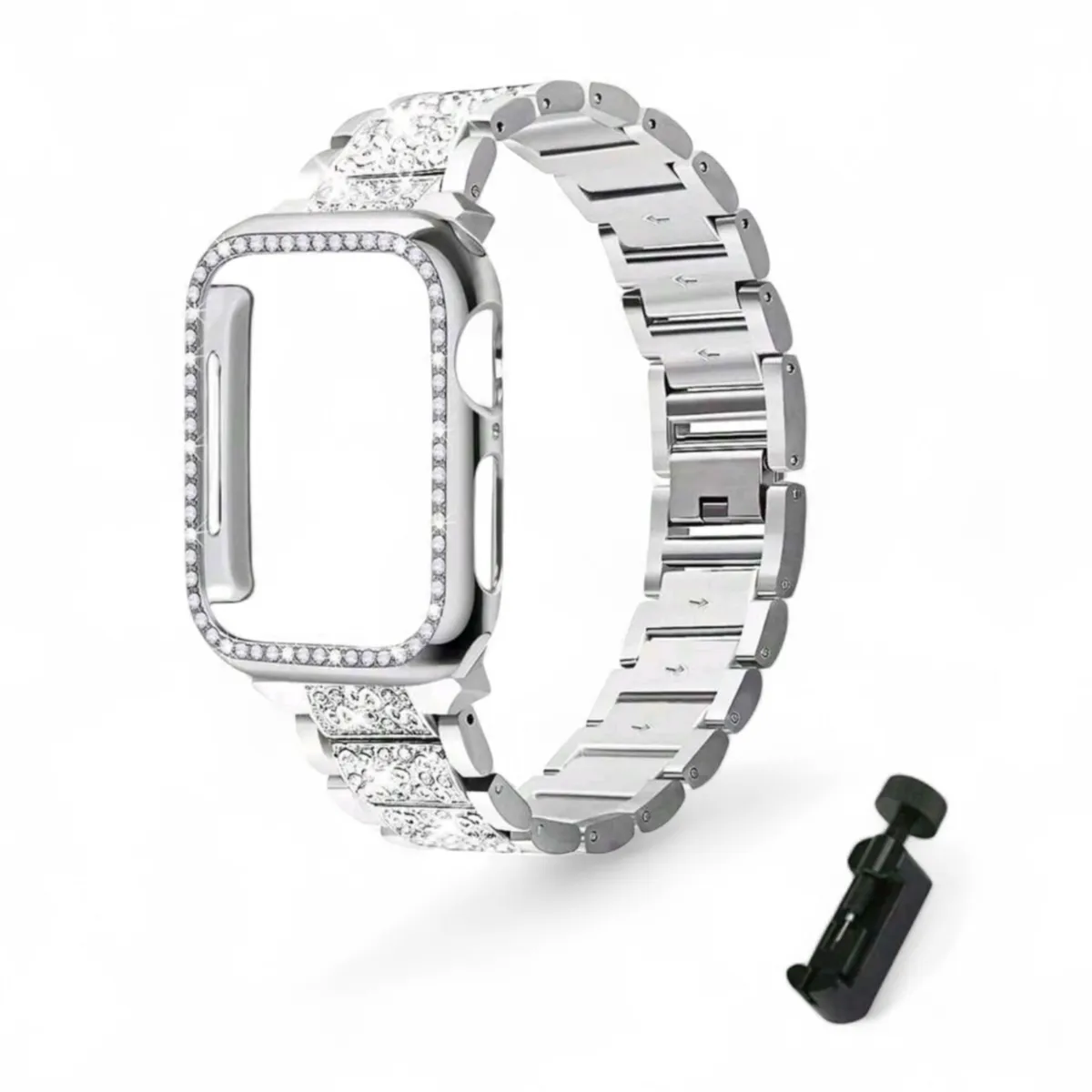 Metal Watch Band with Case Compatible with Apple Watch Series 10 42mm