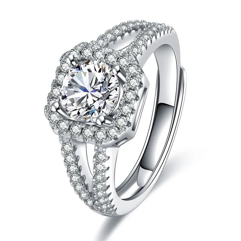 S925 Sterling Silver 1ct Moissanite Ring