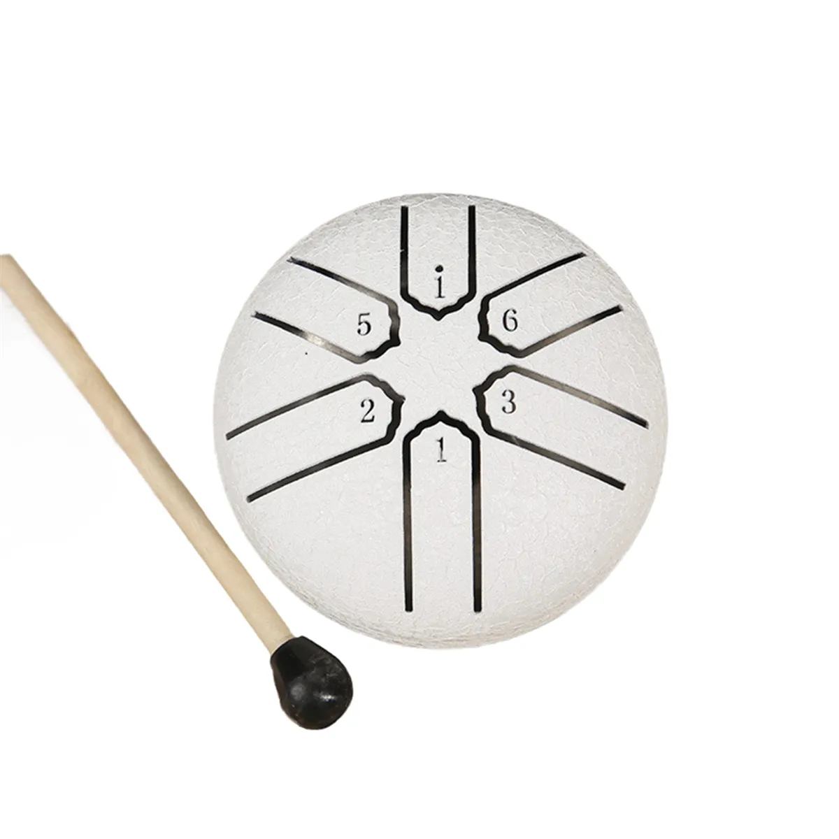 3 Inch 6-Tone Steel Tongue Drum Mini Hand Pan Drums with Drumsticks F