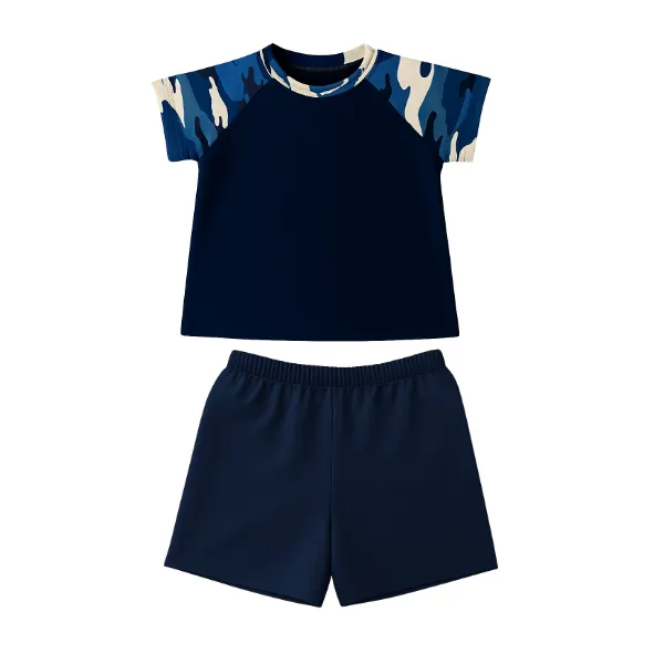 Baby/Toddler/Kids Summer Pajamas for Boys-Blue Camo