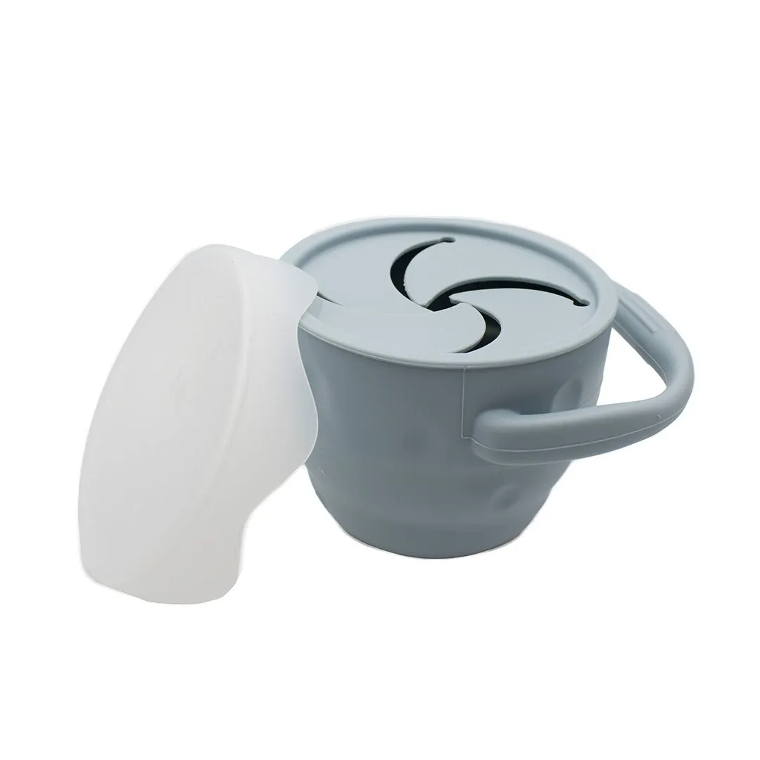Bum Bum Baby Collapsible Silicone Snack Catcher - Dusty Blue