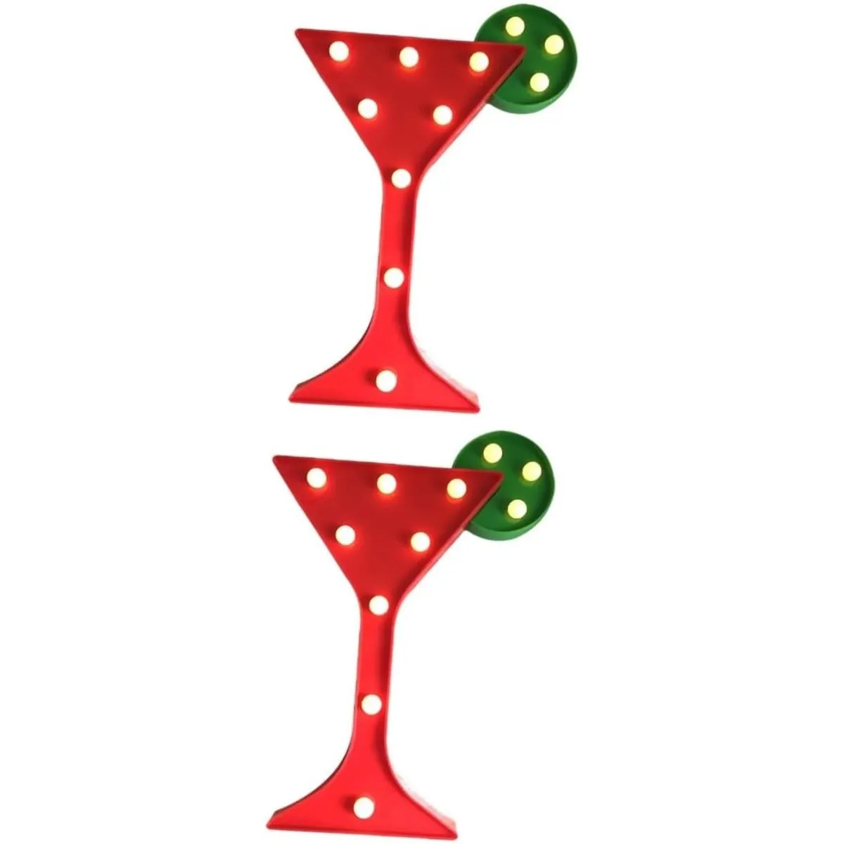 2pcs Led Wine Glass Shaped Night Light Chic Decorative Lamp for Parties