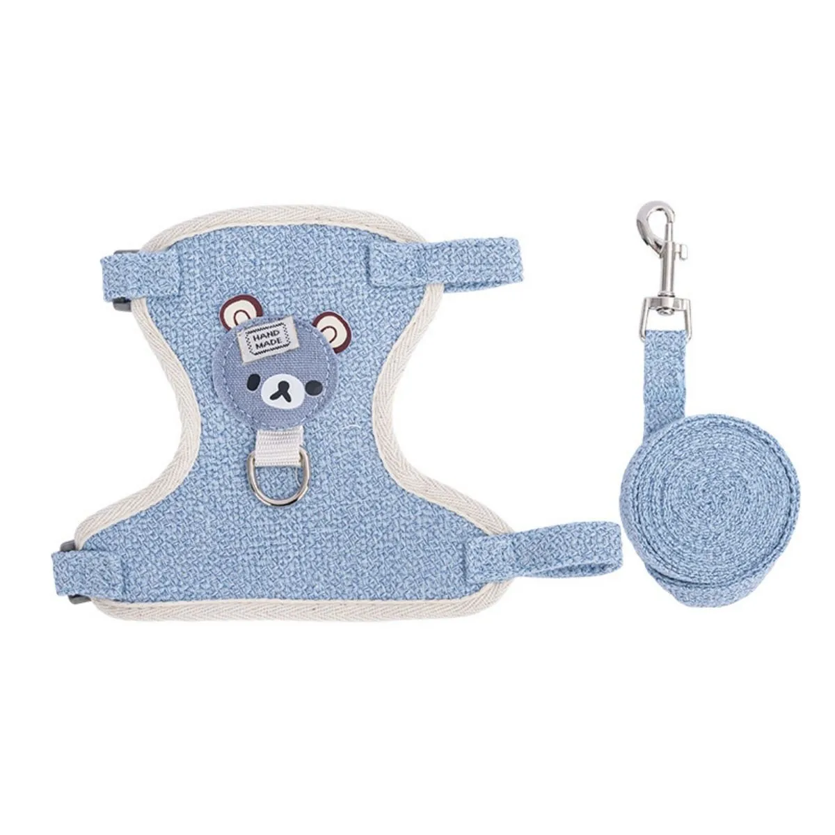 Comfortable Pet Walking Harness Leash Set No Choke Dog Harness Adjustable - Blue