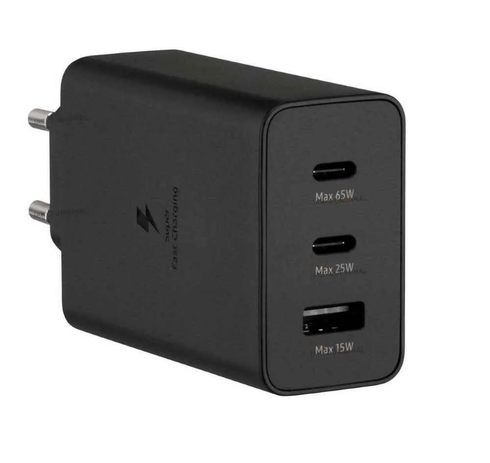 65w PD POWER ADAPTER USB-C X 2 PORTS, USB-A PORT