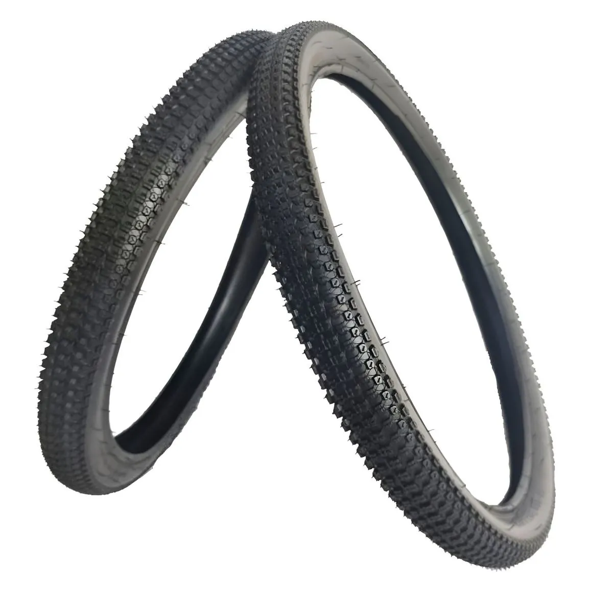 Puncture Resistant Rubber Mountain Bike Tire Set - Black - 2 Piece