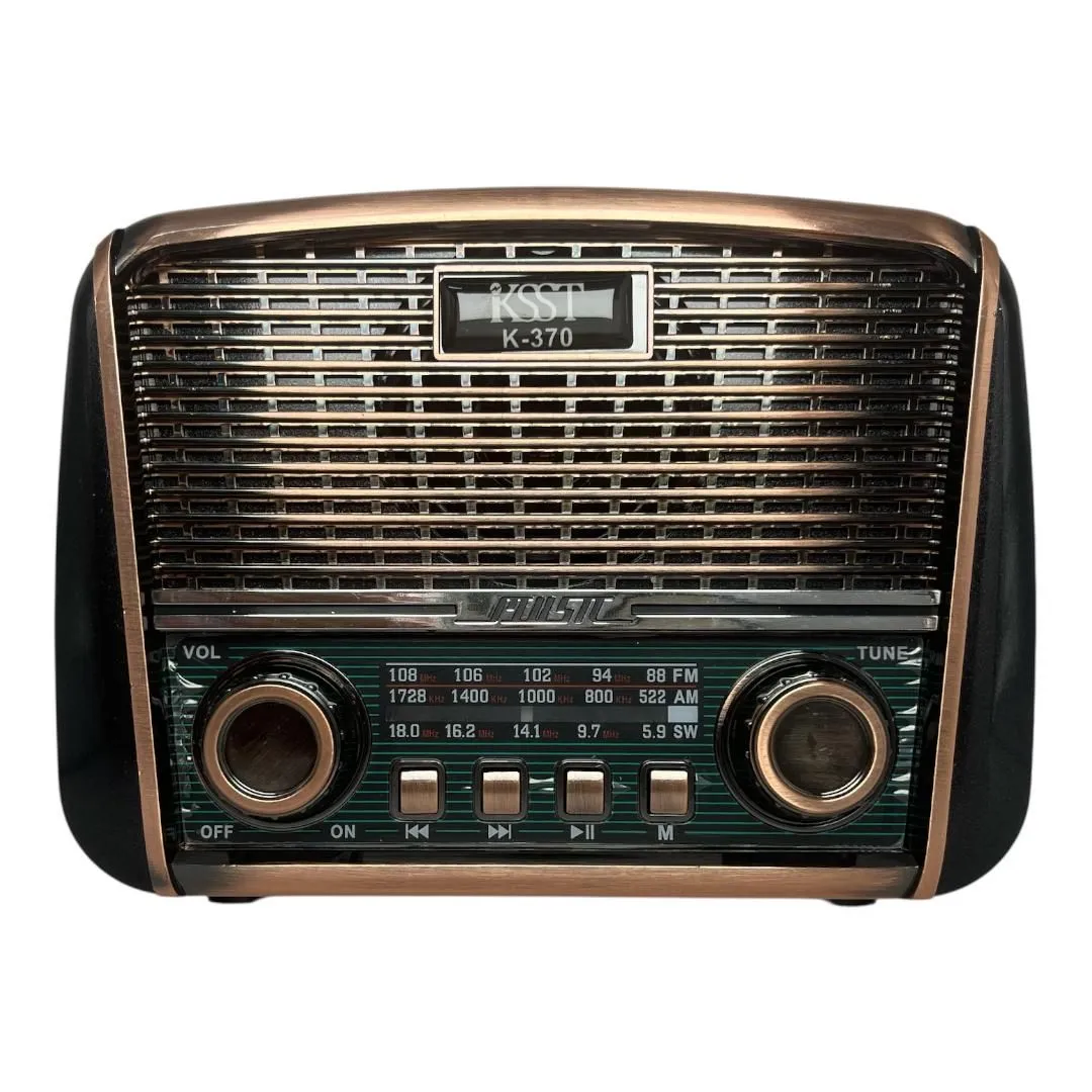 KSST 3 Band AM/FM/SW Radio with TF Music Player-K370 - Black