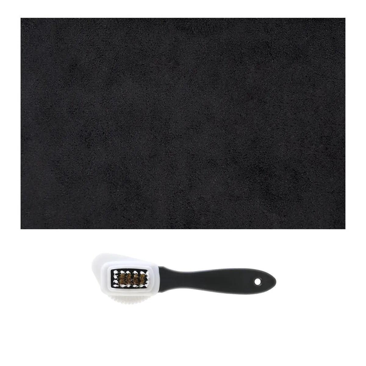 Self-Adhesive Chamois Leather Repair Patch Suede Conditioner Brush - 20 x 30cm - Black