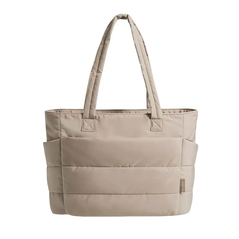 Lightweight Puffer Tote Bag, Large Capacity Waterproof Handbag