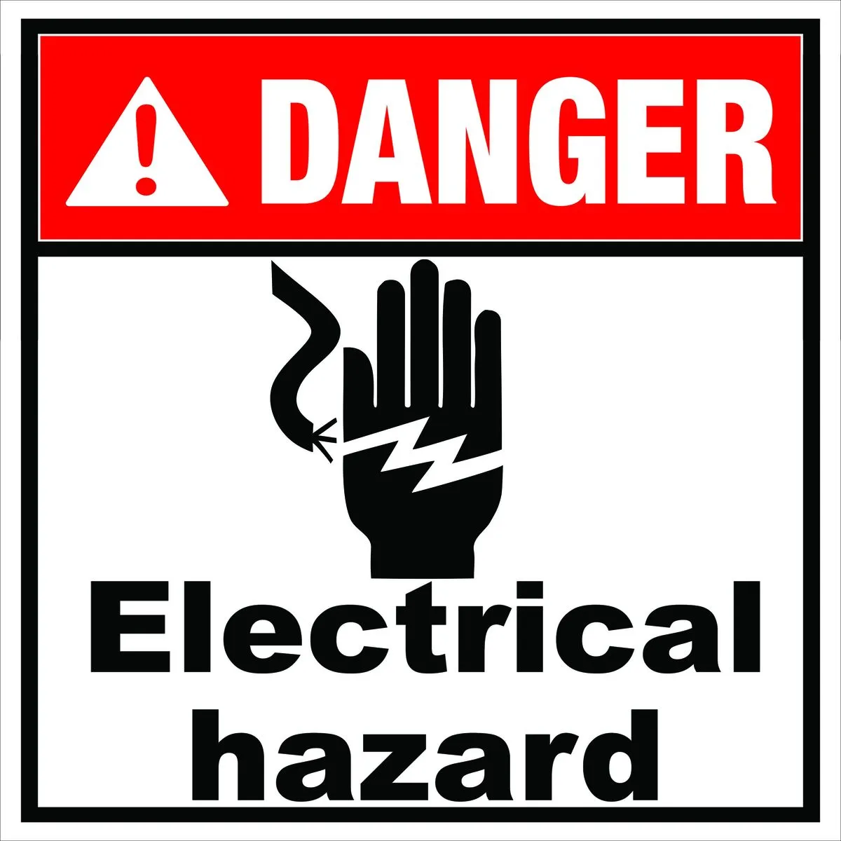 Danger Electrical Hazard Sign 44x44cm