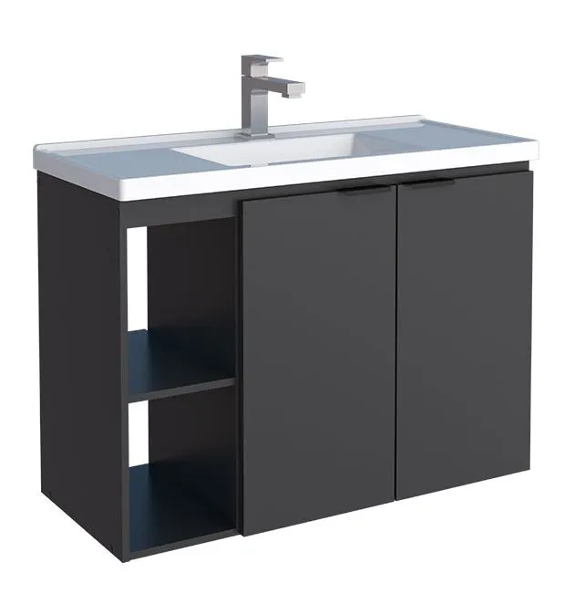 Aster Wooden Bathroom Vanity - Black