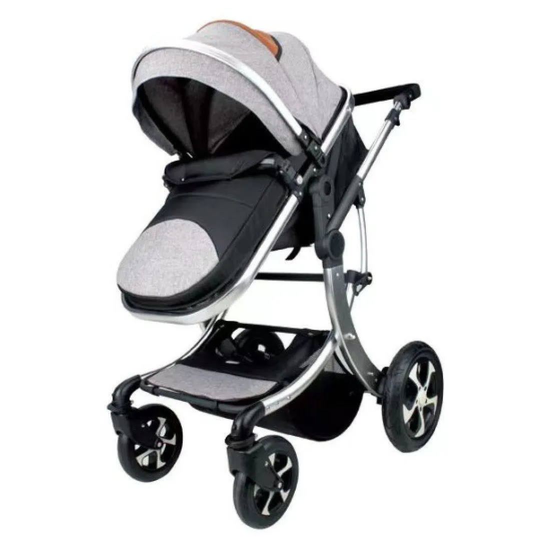 Grey Foldable Baby Stroller