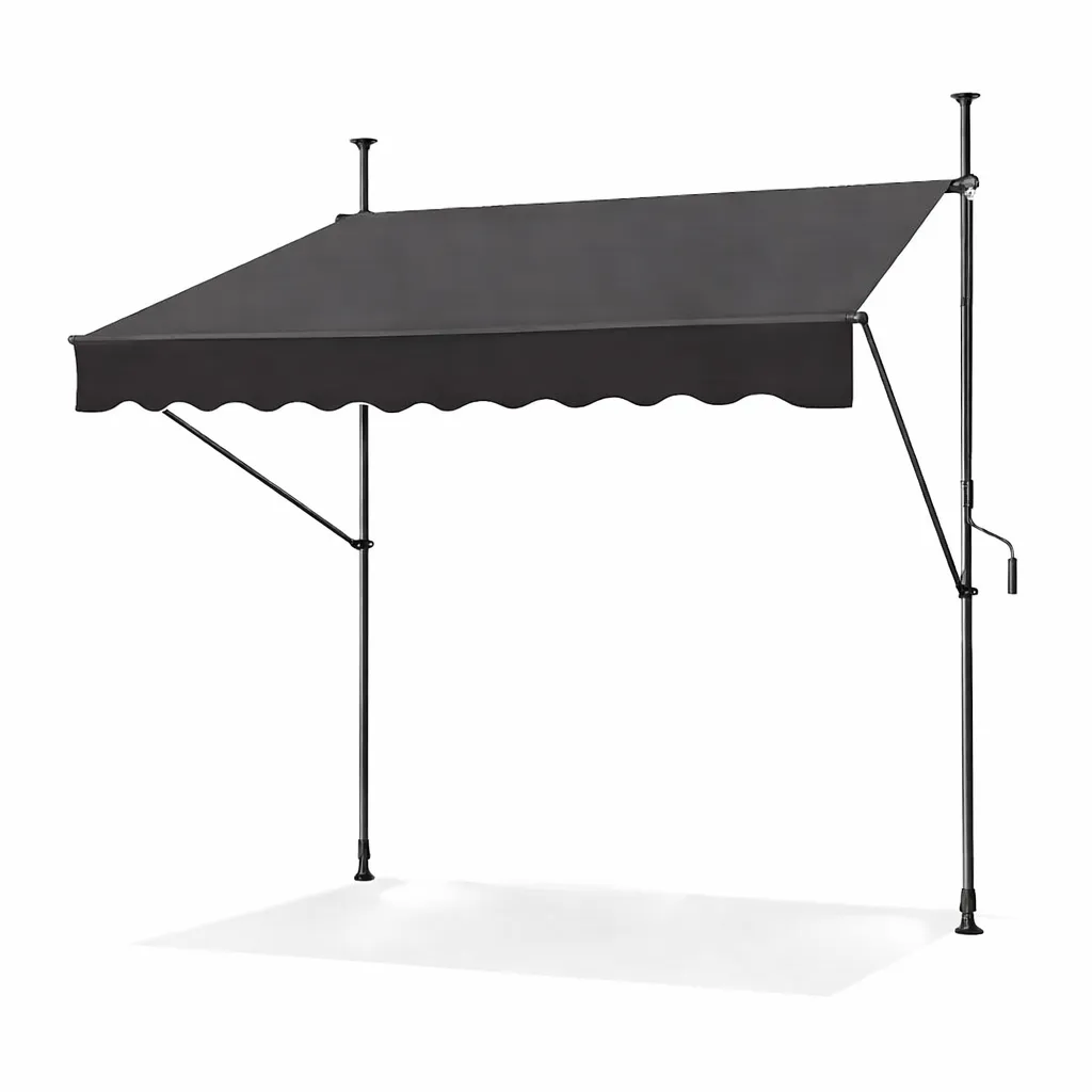 Manual Retractable Patio Awning, Outdoor Sun Shade Shelter