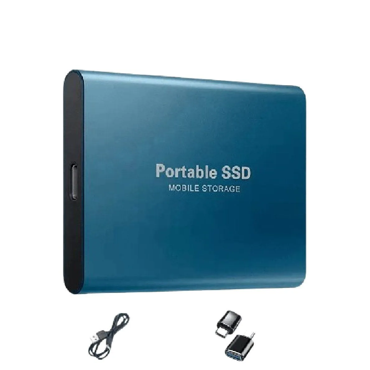 Portable SSD 16TB High Speed External Hard Drive USB 3.2 Fast Type-C HD - Blue