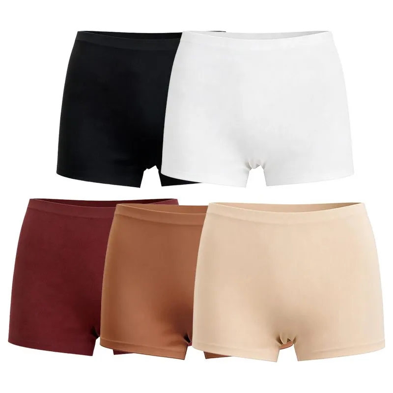 OYY Womens Boyshorts Underwear Seamless Soft Stretch Boxer Shorts 5 Pack