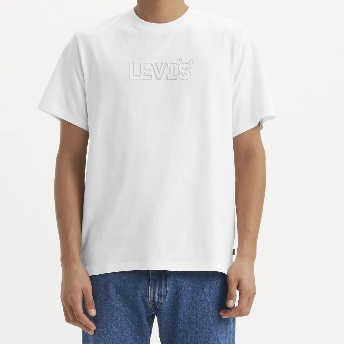 Levi's Men's Relaxed Fit Short-Sleeve Graphic T-Shirt Headline White