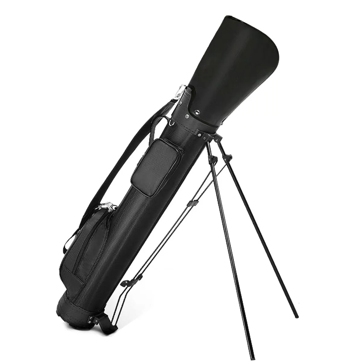 Portable Golf Putt Carry Bag Golf Club Stand - Hold 9 Clubs - Black
