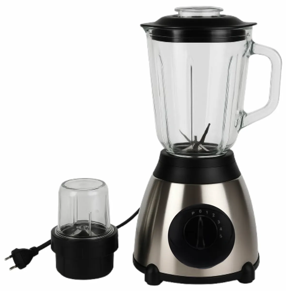 1.5L Electric Juicer & Food Mixer - 5-Speed Double Cup Blender