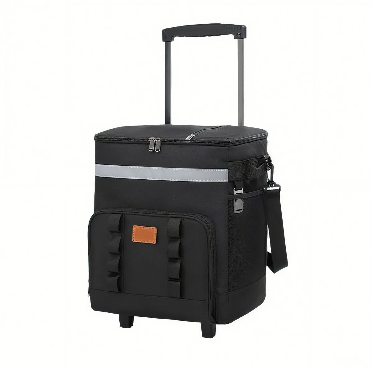Heavy Duty Wheeled Backpack Cooler Insulated 60 Cans with Tie Rod Handle