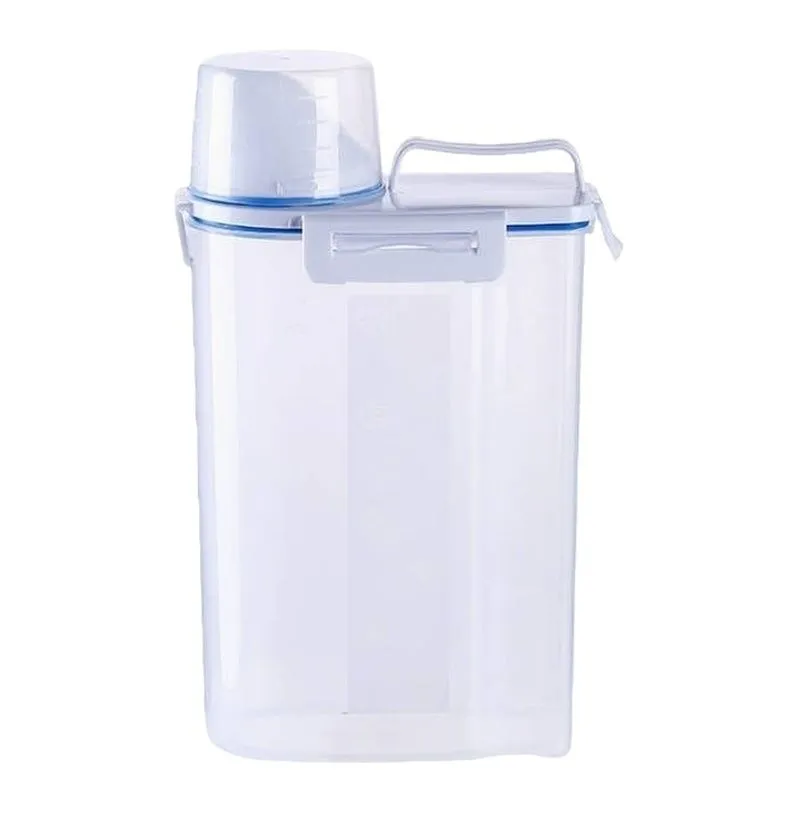 1 Piece 2.5L Airtight Pet Food Dispenser with Measuring Cup