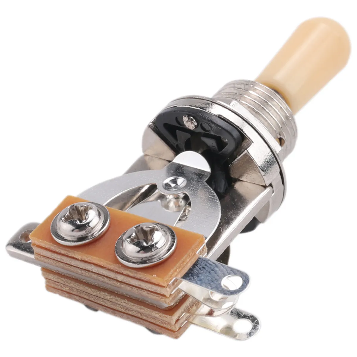 3 Way Short Straight Guitar Pickup Switch Silver & beige(Pack Of 2)