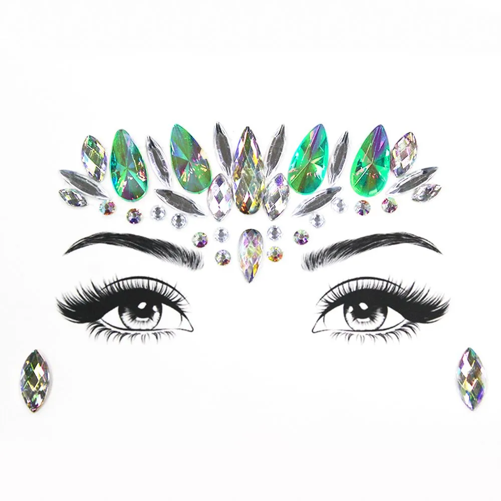 Nordik Beauty Gem Festival Face Stickers - Green