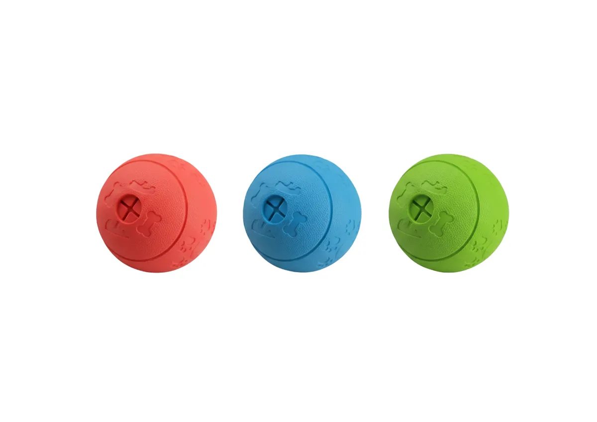 3 Pack Interactive Pet Dog Puppy Treat Balls Small Soft Rubber Toys