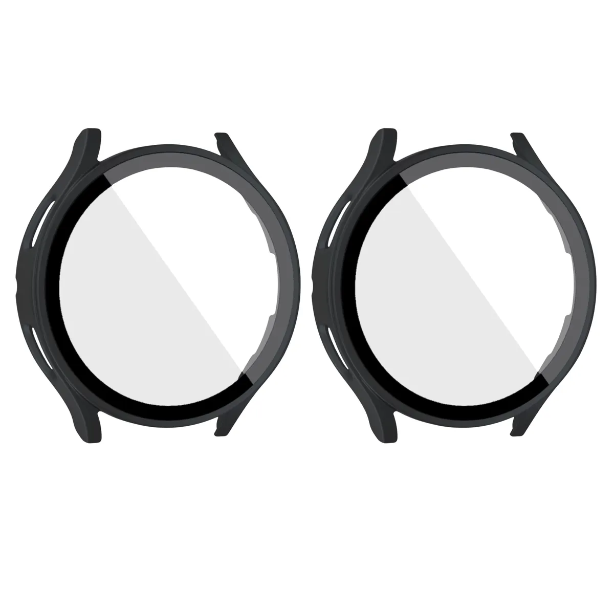 Twin Pack 40mm Screen Protector Hard Case compatible with Galaxy Watch 7 - Black and Black