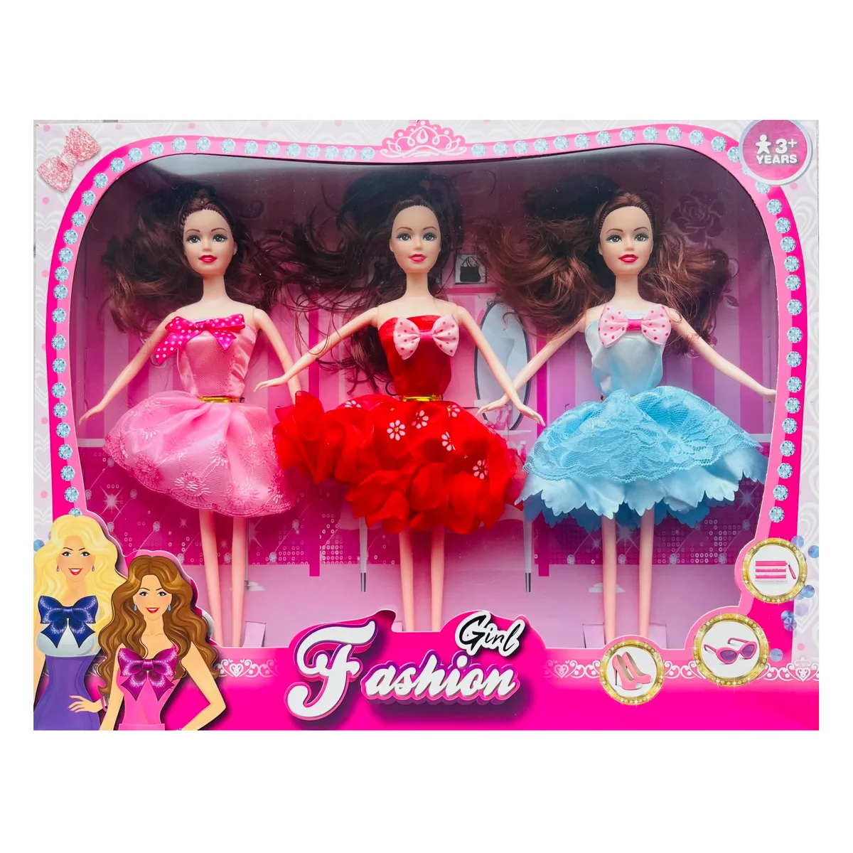 Fashion Girl Dolls - 3 Piece