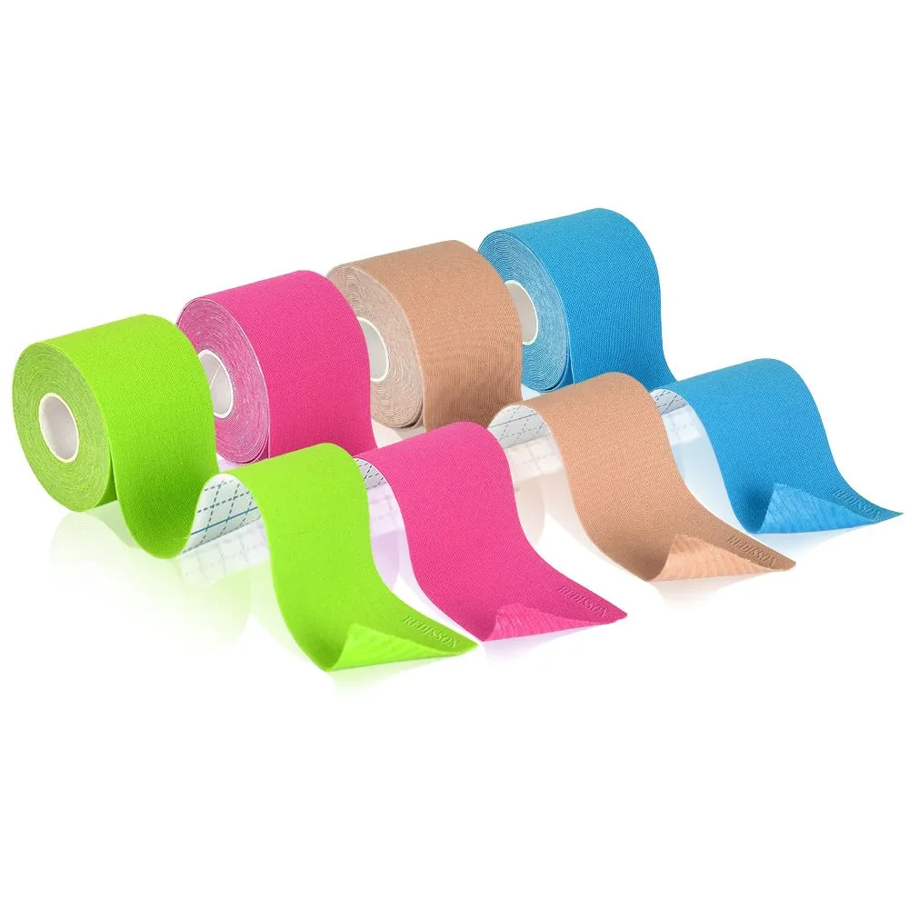 Cotton Waterproof Kinesiology Tape 4 Colors 2 inch x 16.5 Feet - 4 Rolls