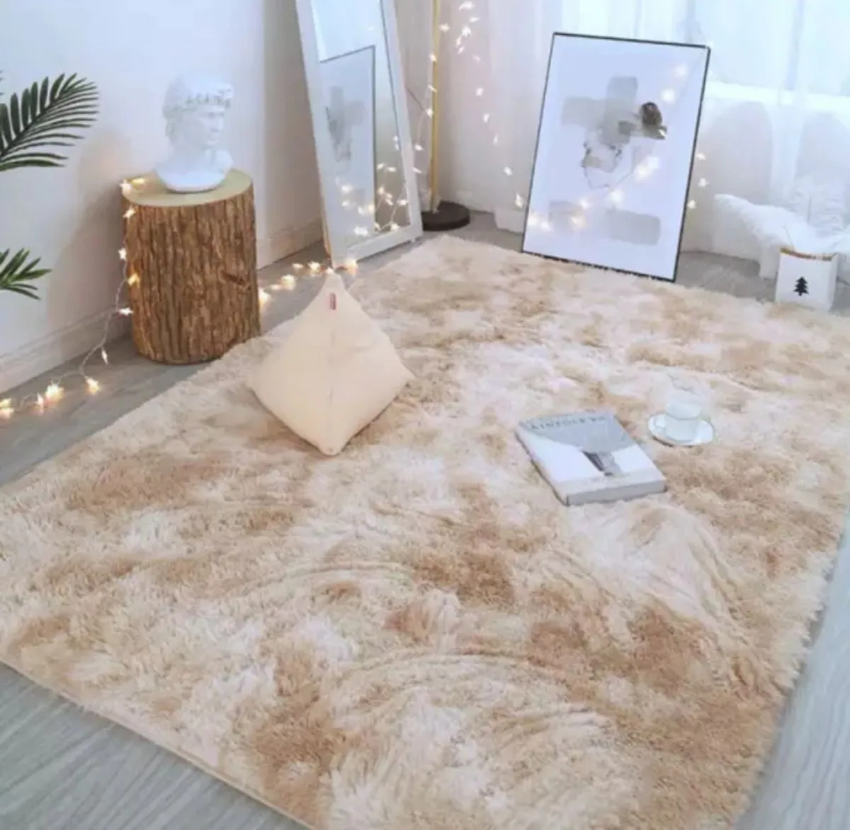 Rugs Shaggy Fluffy Carpets - Brown
