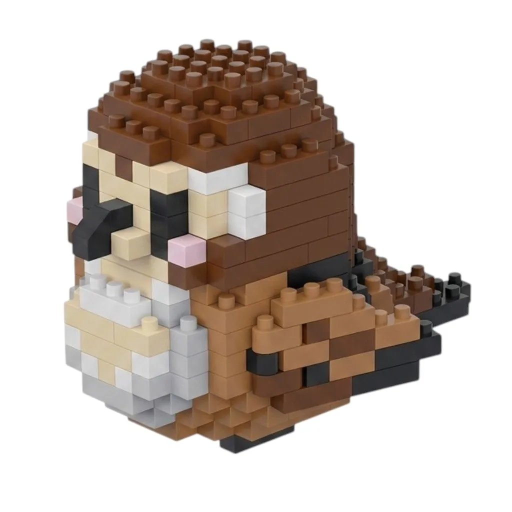 263 Piece - Sparrow Micro Building Block Set - Brown