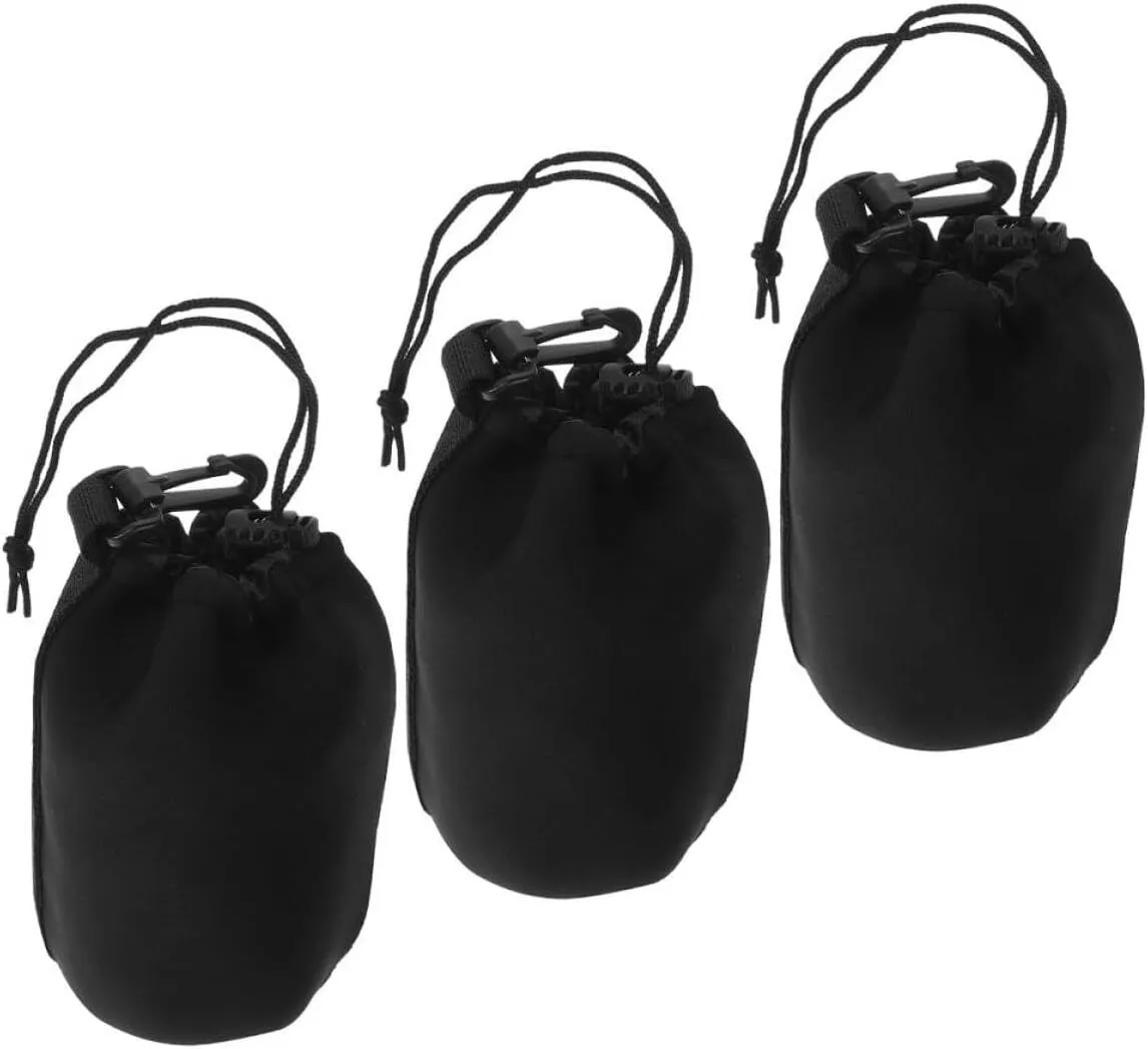 Waterproof DSLR Camera Lens Bags Drawstring Storage Pouches Travel Lens Pr
