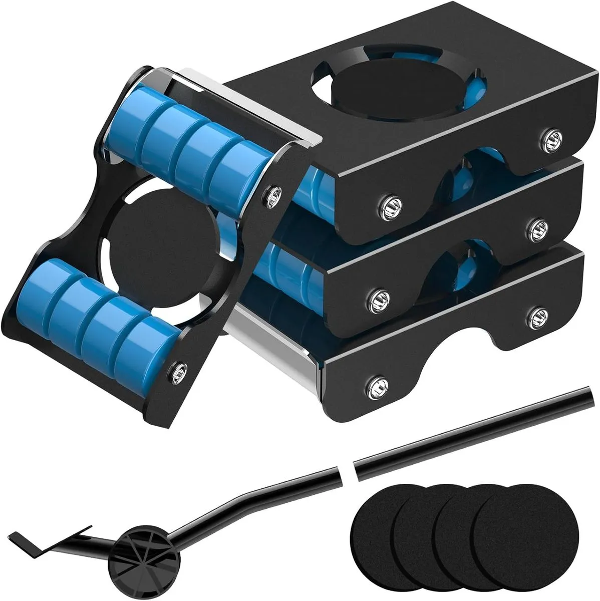 DIY Furniture Moving Block with Brakes, Heavy Duty Appliance Roller Dolly