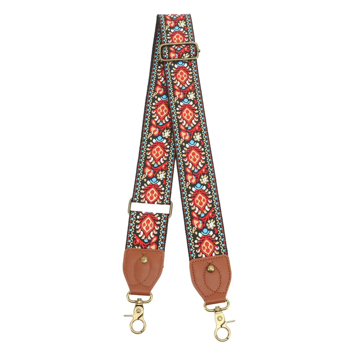 Red Ethnic Pattern Polyester Camera Strap