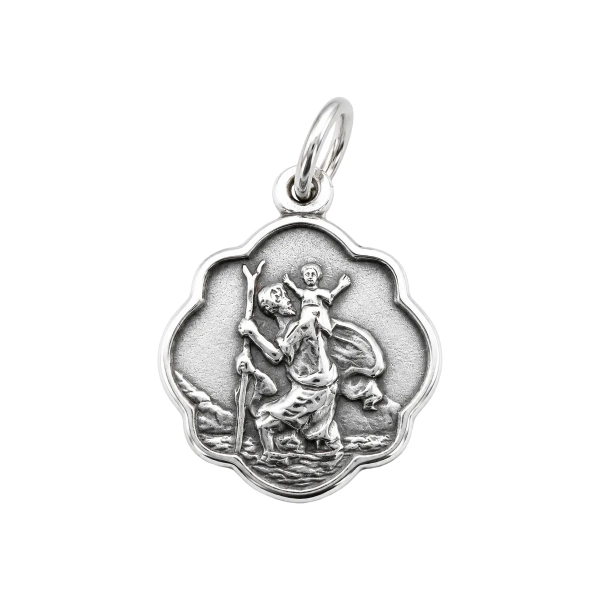 Handcrafted Saint Christopher Charm Sterling Silver 925