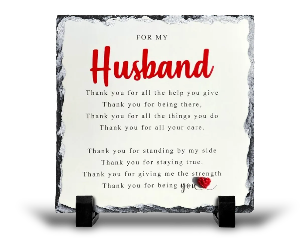 For My Husband Anniversary Birthday Christmas Valentine Gift Rock Slate