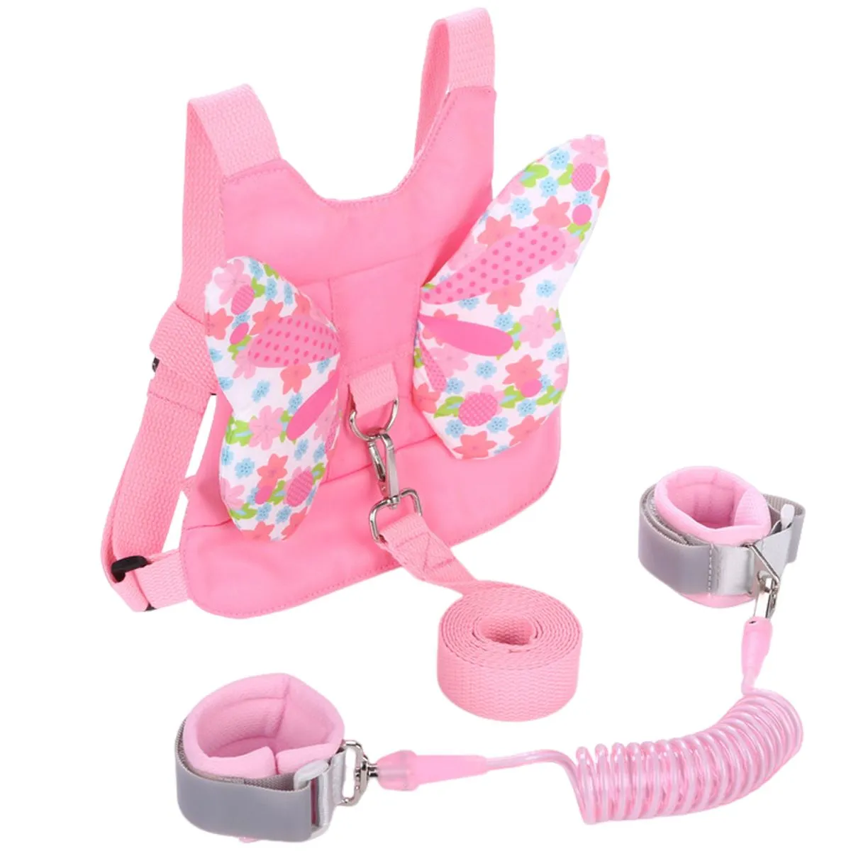 JESSEJESSE Kids Safety Harness Anti Lost Walking Safety Harness Wristband - Pink Butterfly