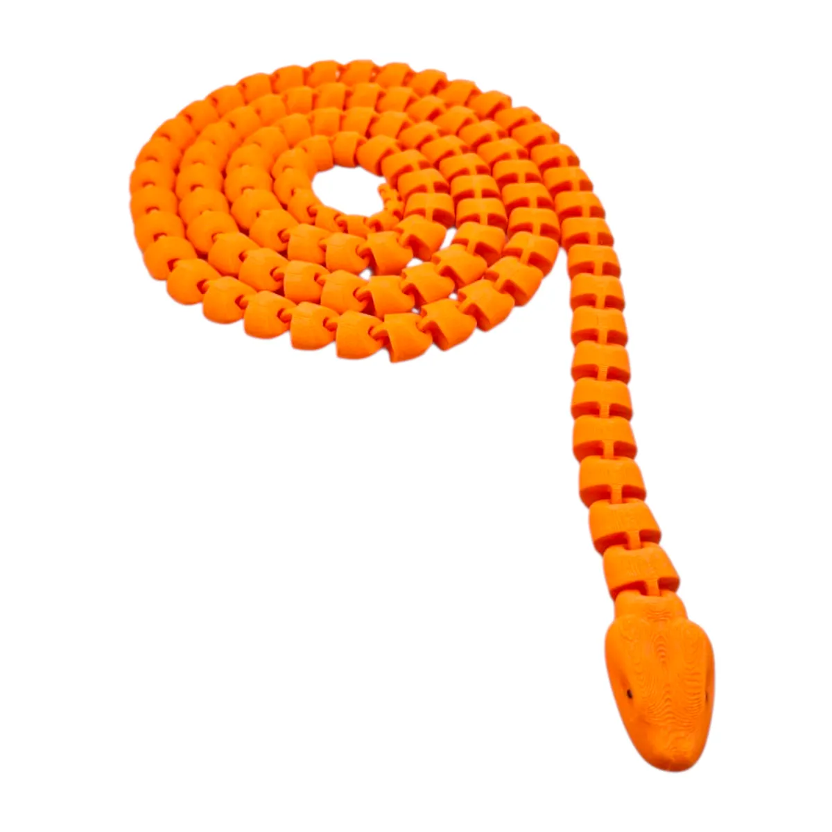 3D Printed Articulated Snake Toy - 1.4m Long - Orange