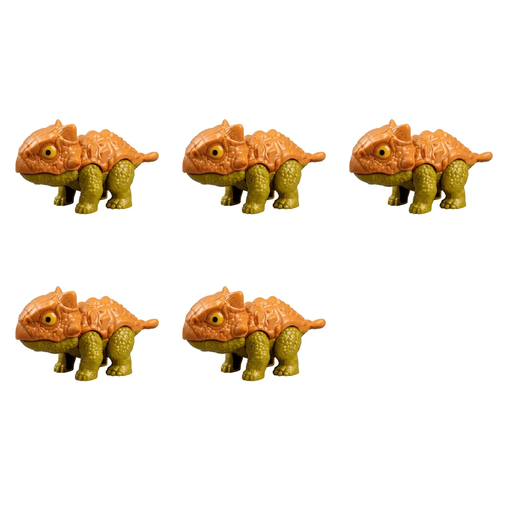 5 Pack - Biting Hand Stegosaurus Toy - Orange & Green