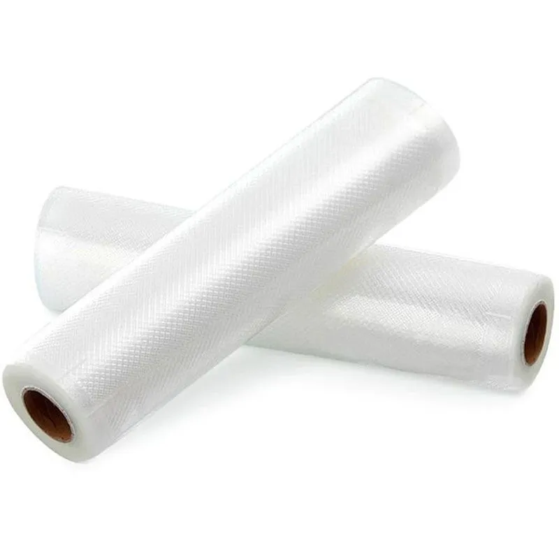 2pcs 28cmx5m Vacuum Bag Transparent Seal PAPE Food Grade Packaging Bags