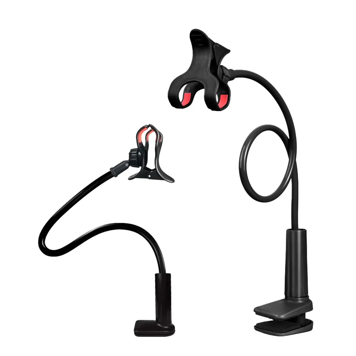 2 Pack Gooseneck Phone Holder Adjustable 360 Rotating Mobile Phone Stand - Black