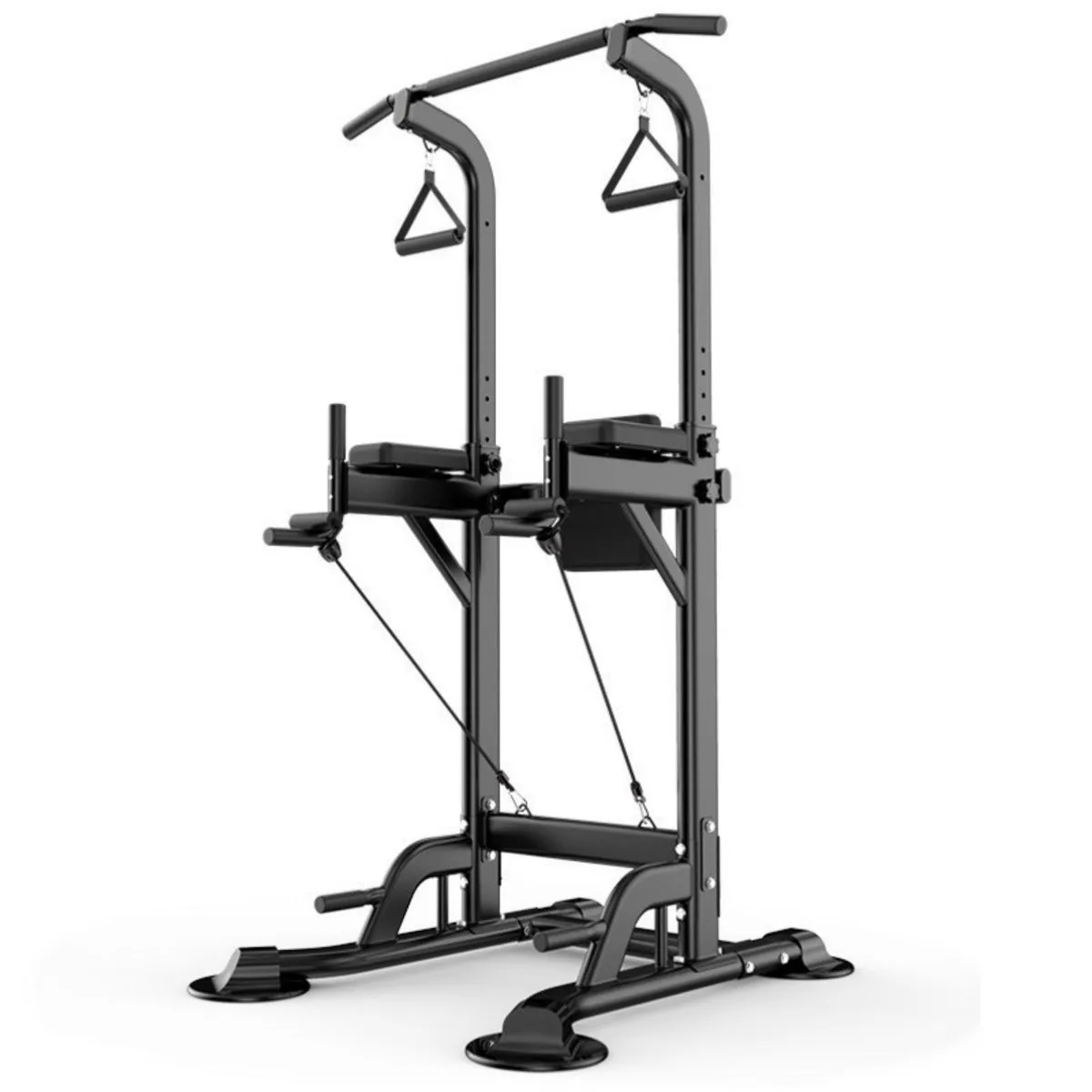 Power Tower Pull Up Tower Power Rack with Backrest and Resistance Band